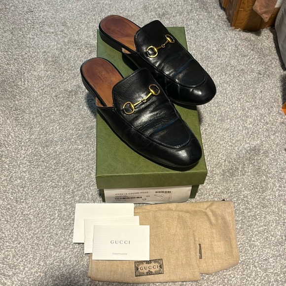 Gucci Princetown Mules 40. Black Slip ons. - Picture 1 of 16